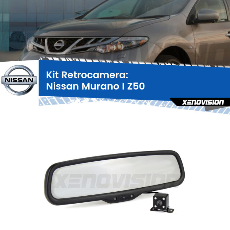 Kit Telecamera Parcheggio e Specchietto retrovisore con display invisibile per Nissan Murano I Z50. Spento è identico all’originale. In retromarcia, l’immagine appare in un riquadro prima invisibile