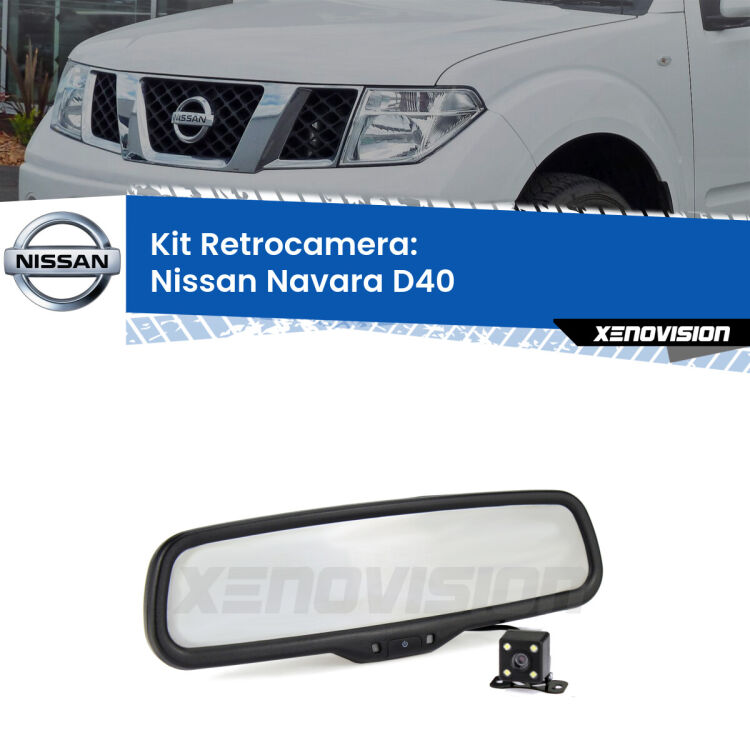 Kit Telecamera Parcheggio e Specchietto retrovisore con display invisibile per Nissan Navara D40. Spento è identico all’originale. In retromarcia, l’immagine appare in un riquadro prima invisibile