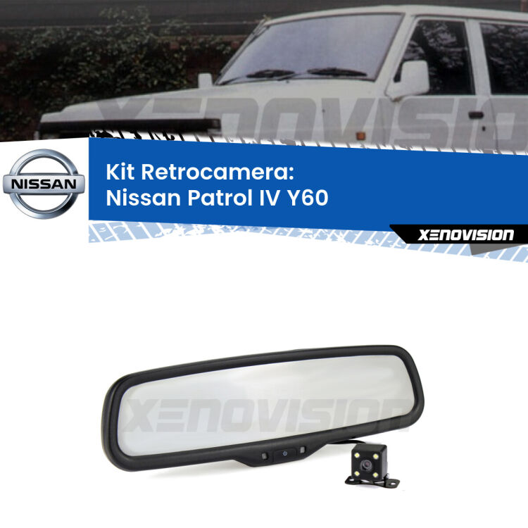 Kit Telecamera Parcheggio e Specchietto retrovisore con display invisibile per Nissan Patrol IV Y60. Spento è identico all’originale. In retromarcia, l’immagine appare in un riquadro prima invisibile