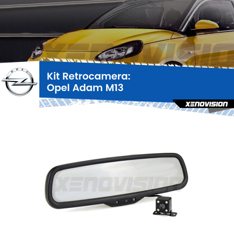 Kit Telecamera Parcheggio e Specchietto retrovisore con display invisibile per Opel Adam M13. Spento è identico all’originale. In retromarcia, l’immagine appare in un riquadro prima invisibile