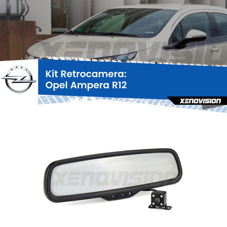 Kit Telecamera Parcheggio e Specchietto retrovisore con display invisibile per Opel Ampera R12. Spento è identico all’originale. In retromarcia, l’immagine appare in un riquadro prima invisibile