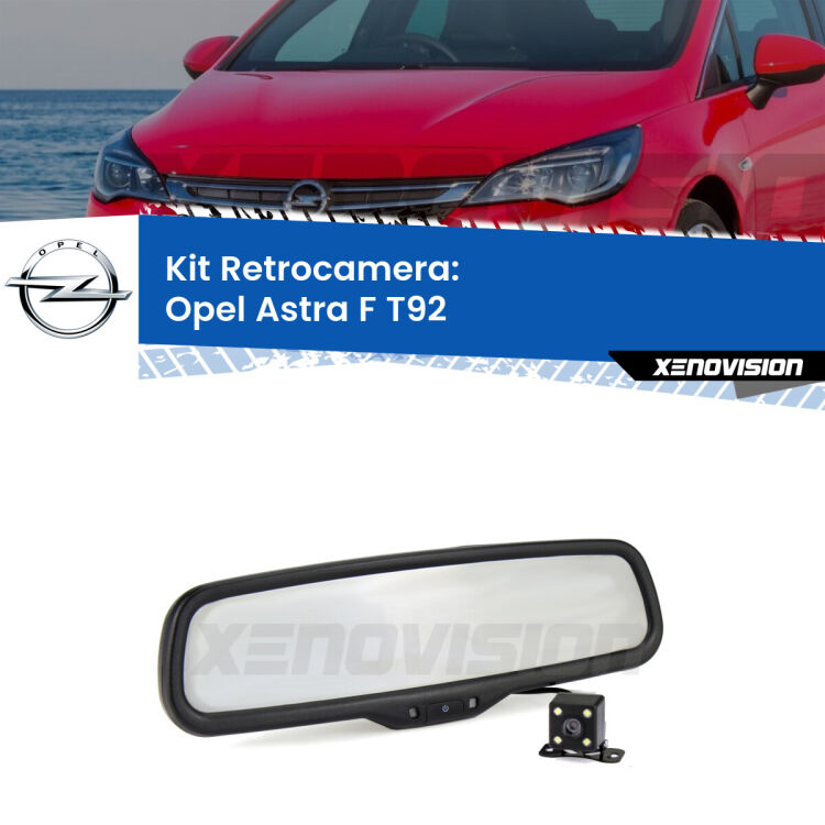 Kit Telecamera Parcheggio e Specchietto retrovisore con display invisibile per Opel Astra F T92. Spento è identico all’originale. In retromarcia, l’immagine appare in un riquadro prima invisibile