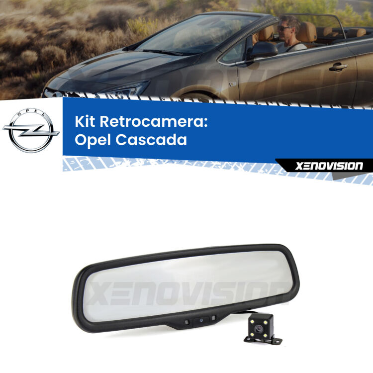 Kit Telecamera Parcheggio e Specchietto retrovisore con display invisibile per Opel Cascada . Spento è identico all’originale. In retromarcia, l’immagine appare in un riquadro prima invisibile