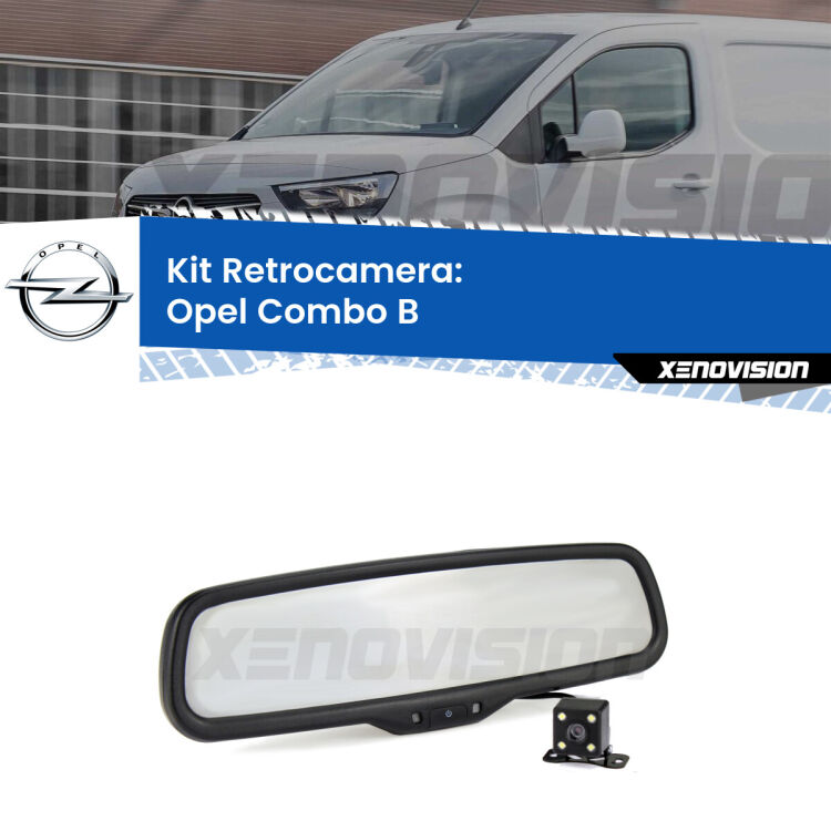 Kit Telecamera Parcheggio e Specchietto retrovisore con display invisibile per Opel Combo B . Spento è identico all’originale. In retromarcia, l’immagine appare in un riquadro prima invisibile