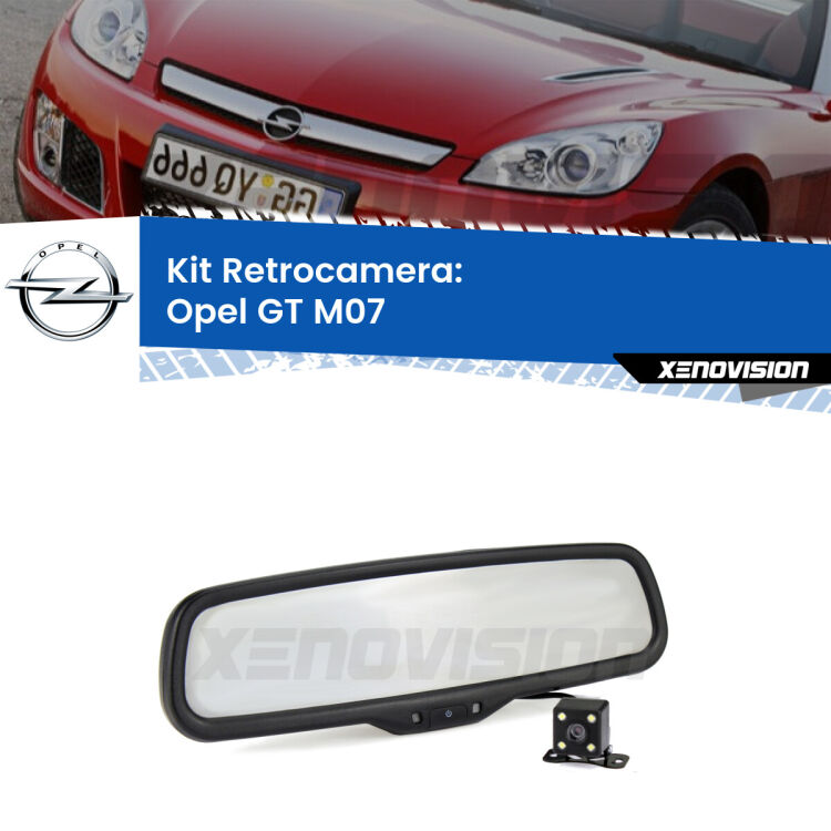 Kit Telecamera Parcheggio e Specchietto retrovisore con display invisibile per Opel GT M07. Spento è identico all’originale. In retromarcia, l’immagine appare in un riquadro prima invisibile