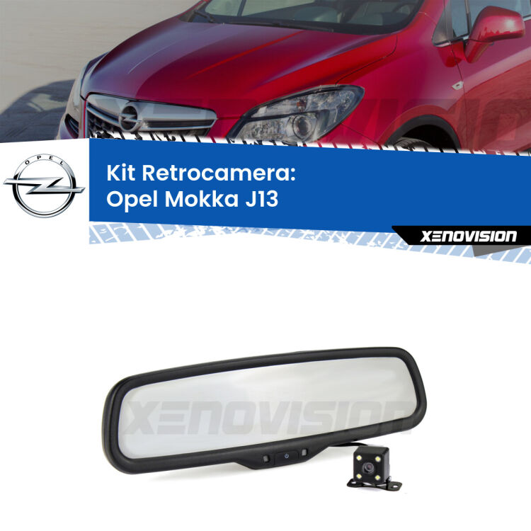 Kit Telecamera Parcheggio e Specchietto retrovisore con display invisibile per Opel Mokka J13. Spento è identico all’originale. In retromarcia, l’immagine appare in un riquadro prima invisibile