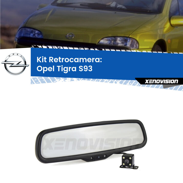 Kit Telecamera Parcheggio e Specchietto retrovisore con display invisibile per Opel Tigra S93. Spento è identico all’originale. In retromarcia, l’immagine appare in un riquadro prima invisibile