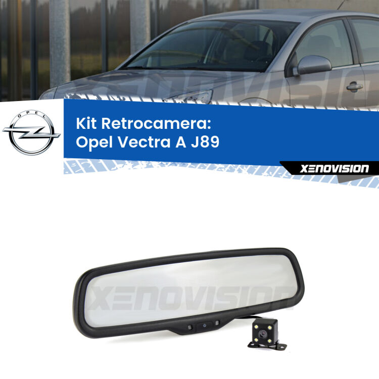 Kit Telecamera Parcheggio e Specchietto retrovisore con display invisibile per Opel Vectra A J89. Spento è identico all’originale. In retromarcia, l’immagine appare in un riquadro prima invisibile