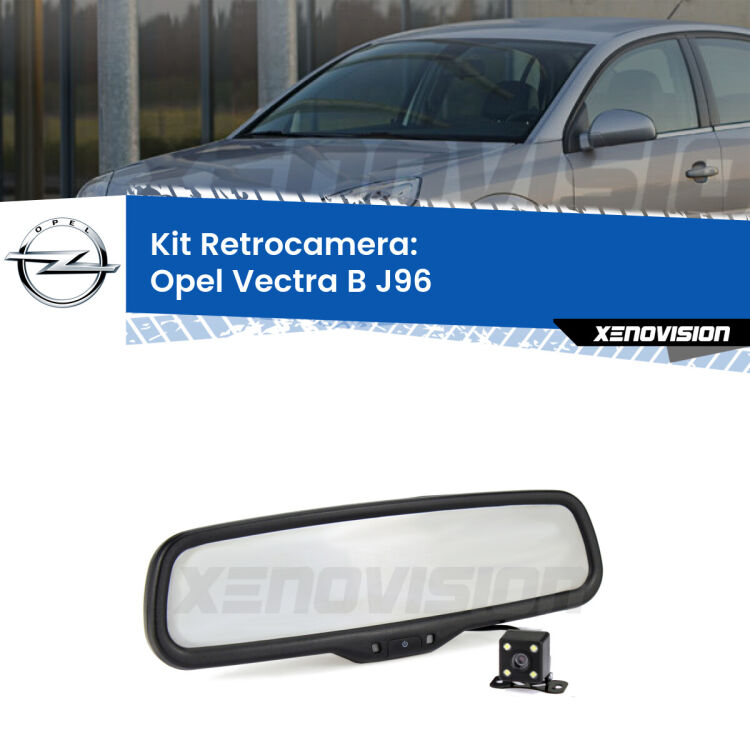 Kit Telecamera Parcheggio e Specchietto retrovisore con display invisibile per Opel Vectra B J96. Spento è identico all’originale. In retromarcia, l’immagine appare in un riquadro prima invisibile