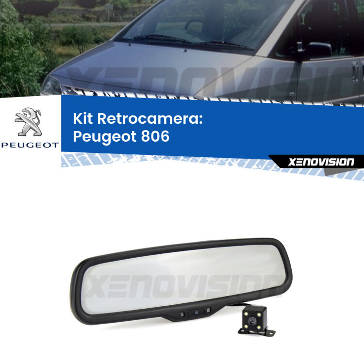 Kit Telecamera Parcheggio e Specchietto retrovisore con display invisibile per Peugeot 806 . Spento è identico all’originale. In retromarcia, l’immagine appare in un riquadro prima invisibile