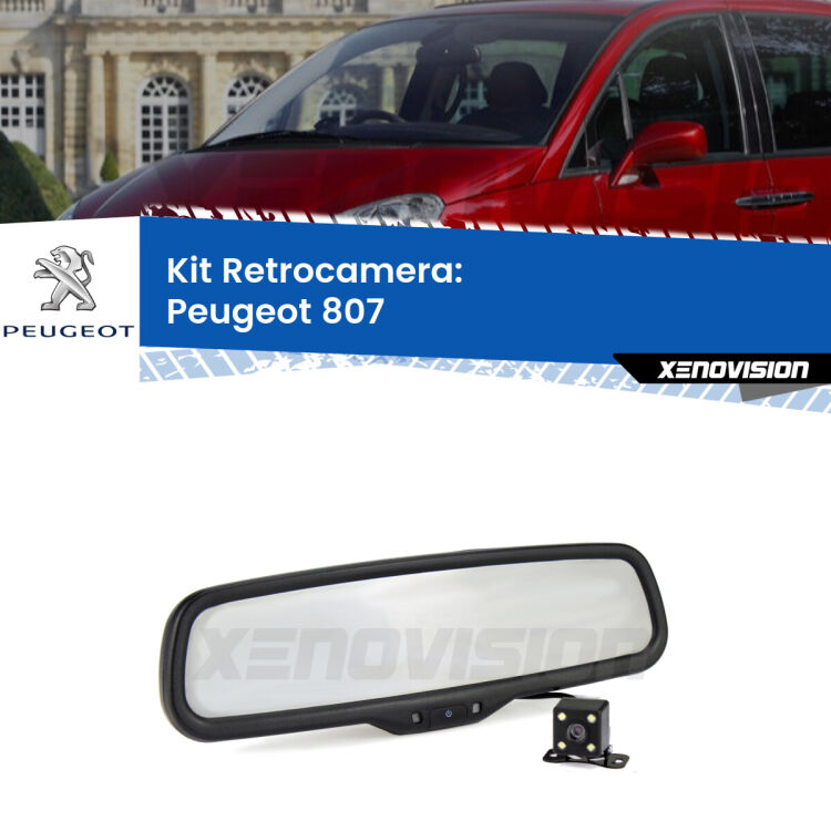 Kit Telecamera Parcheggio e Specchietto retrovisore con display invisibile per Peugeot 807 . Spento è identico all’originale. In retromarcia, l’immagine appare in un riquadro prima invisibile