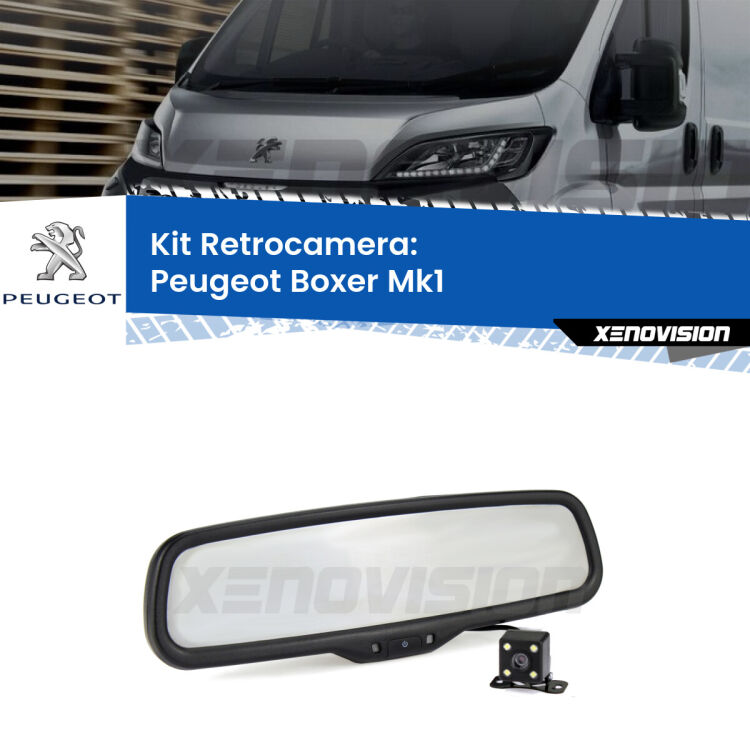 Kit Telecamera Parcheggio e Specchietto retrovisore con display invisibile per Peugeot Boxer Mk1. Spento è identico all’originale. In retromarcia, l’immagine appare in un riquadro prima invisibile