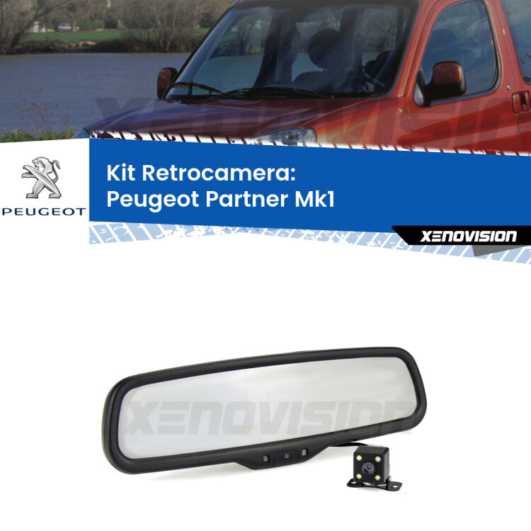 Kit Telecamera Parcheggio e Specchietto retrovisore con display invisibile per Peugeot Partner Mk1. Spento è identico all’originale. In retromarcia, l’immagine appare in un riquadro prima invisibile