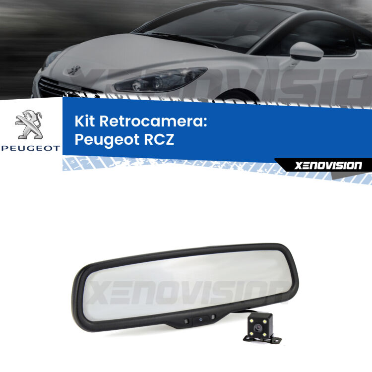 Kit Telecamera Parcheggio e Specchietto retrovisore con display invisibile per Peugeot RCZ . Spento è identico all’originale. In retromarcia, l’immagine appare in un riquadro prima invisibile