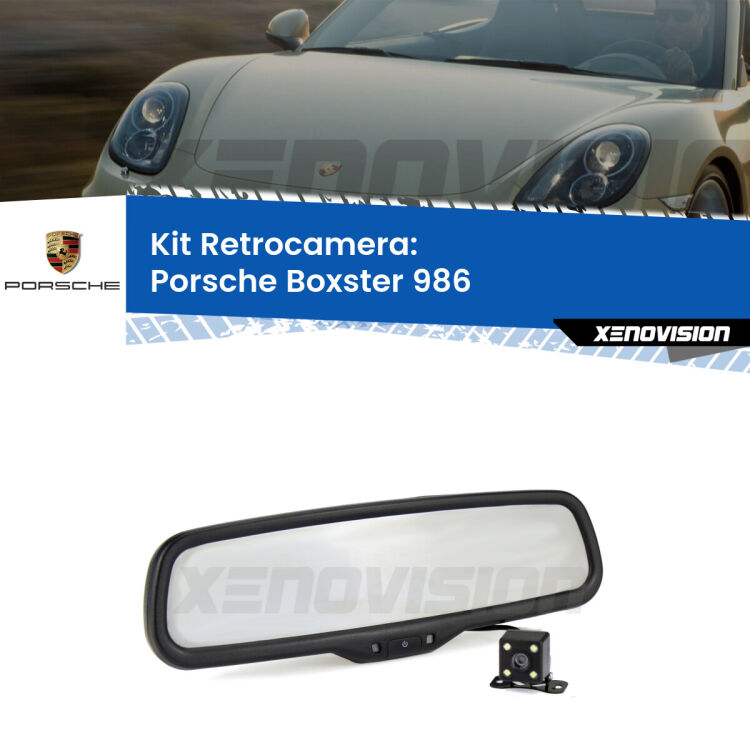 Kit Telecamera Parcheggio e Specchietto retrovisore con display invisibile per Porsche Boxster 986. Spento è identico all’originale. In retromarcia, l’immagine appare in un riquadro prima invisibile