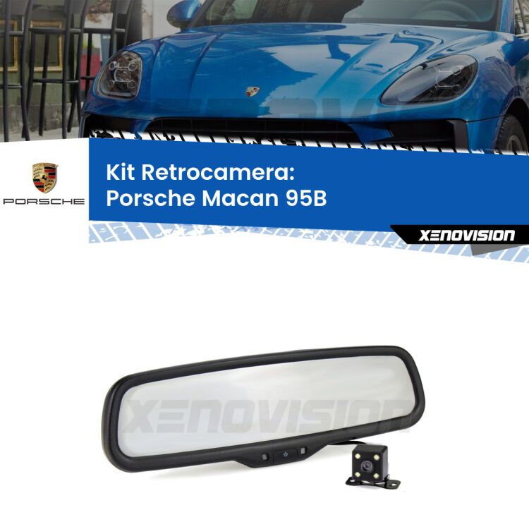 Kit Telecamera Parcheggio e Specchietto retrovisore con display invisibile per Porsche Macan 95B. Spento è identico all’originale. In retromarcia, l’immagine appare in un riquadro prima invisibile