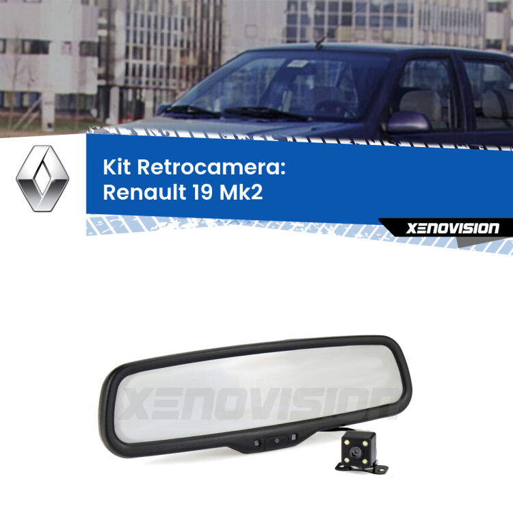 Kit Telecamera Parcheggio e Specchietto retrovisore con display invisibile per Renault 19 Mk2. Spento è identico all’originale. In retromarcia, l’immagine appare in un riquadro prima invisibile