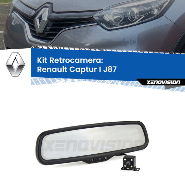 Kit Telecamera Parcheggio e Specchietto retrovisore con display invisibile per Renault Captur I J87. Spento è identico all’originale. In retromarcia, l’immagine appare in un riquadro prima invisibile