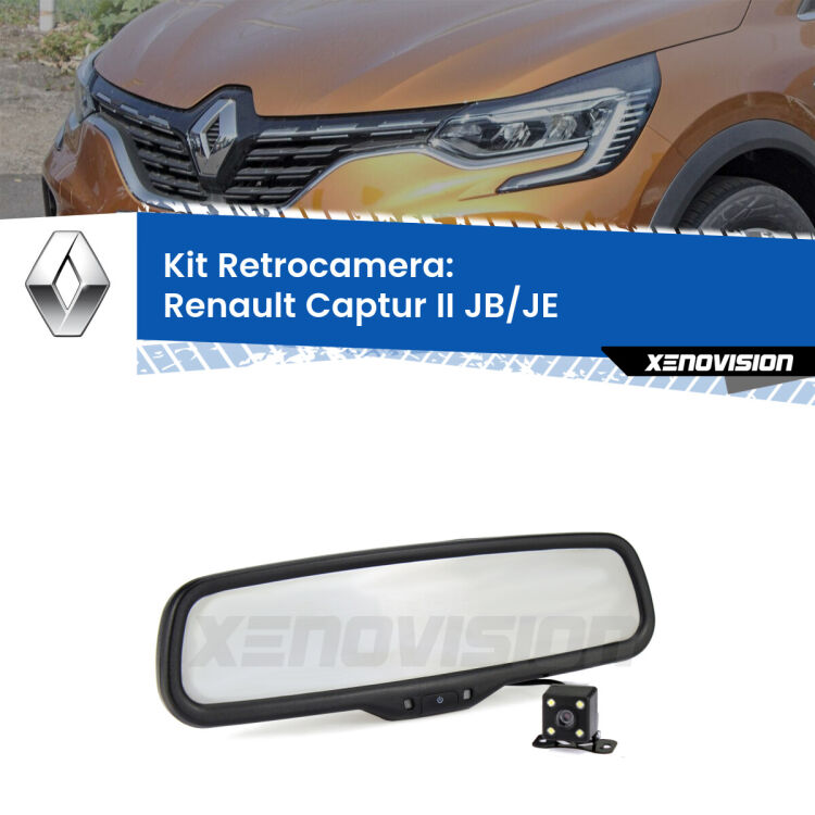 Kit Telecamera Parcheggio e Specchietto retrovisore con display invisibile per Renault Captur II JB/JE. Spento è identico all’originale. In retromarcia, l’immagine appare in un riquadro prima invisibile