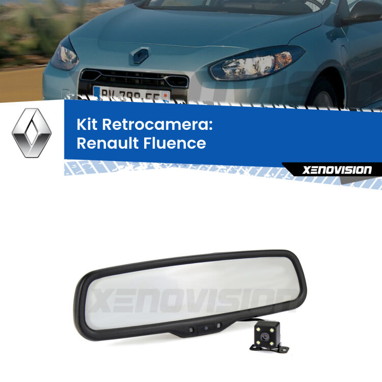 Kit Telecamera Parcheggio e Specchietto retrovisore con display invisibile per Renault Fluence . Spento è identico all’originale. In retromarcia, l’immagine appare in un riquadro prima invisibile