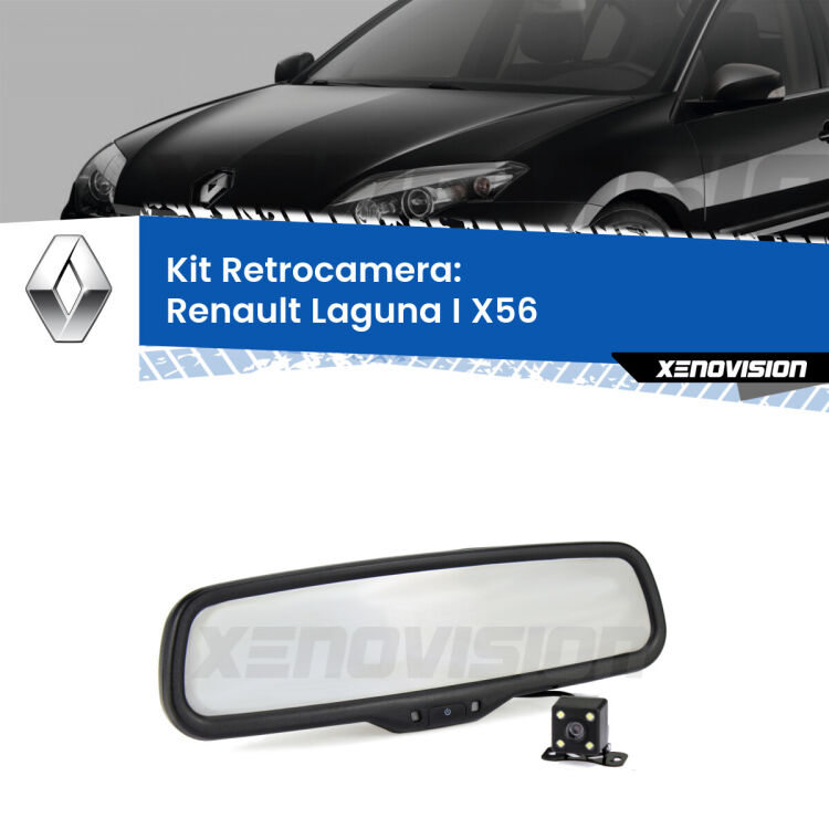 Kit Telecamera Parcheggio e Specchietto retrovisore con display invisibile per Renault Laguna I X56. Spento è identico all’originale. In retromarcia, l’immagine appare in un riquadro prima invisibile