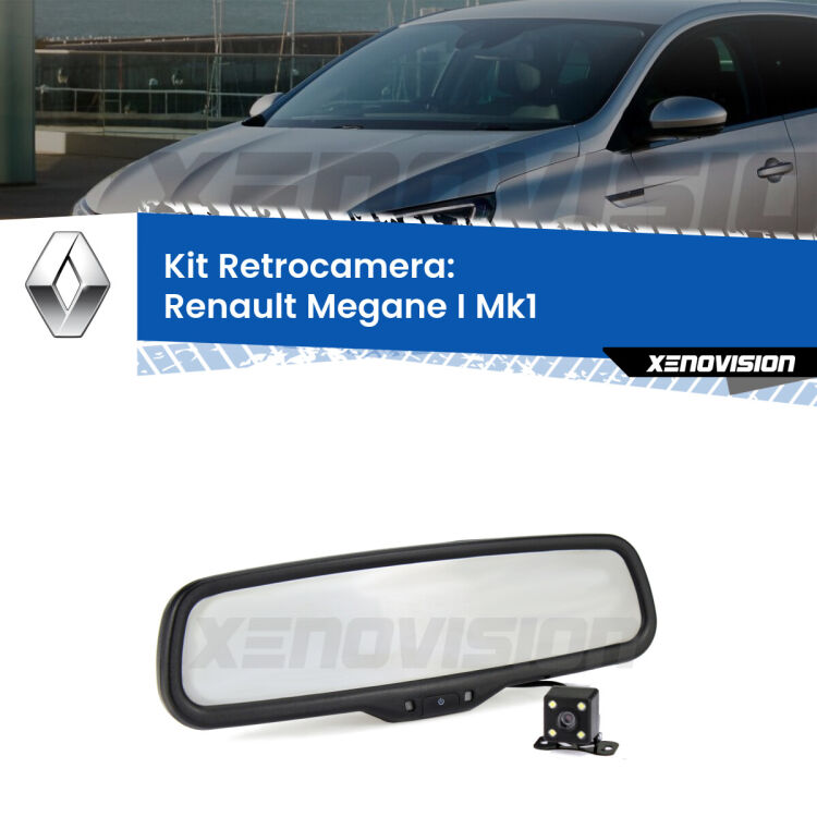 Kit Telecamera Parcheggio e Specchietto retrovisore con display invisibile per Renault Megane I Mk1. Spento è identico all’originale. In retromarcia, l’immagine appare in un riquadro prima invisibile