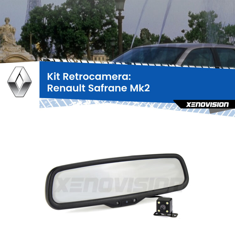 Kit Telecamera Parcheggio e Specchietto retrovisore con display invisibile per Renault Safrane Mk2. Spento è identico all’originale. In retromarcia, l’immagine appare in un riquadro prima invisibile