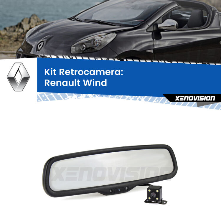 Kit Telecamera Parcheggio e Specchietto retrovisore con display invisibile per Renault Wind . Spento è identico all’originale. In retromarcia, l’immagine appare in un riquadro prima invisibile