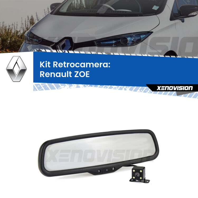 Kit Telecamera Parcheggio e Specchietto retrovisore con display invisibile per Renault ZOE . Spento è identico all’originale. In retromarcia, l’immagine appare in un riquadro prima invisibile