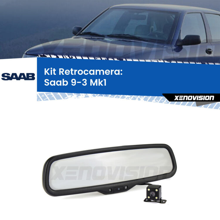 Kit Telecamera Parcheggio e Specchietto retrovisore con display invisibile per Saab 9-3 Mk1. Spento è identico all’originale. In retromarcia, l’immagine appare in un riquadro prima invisibile