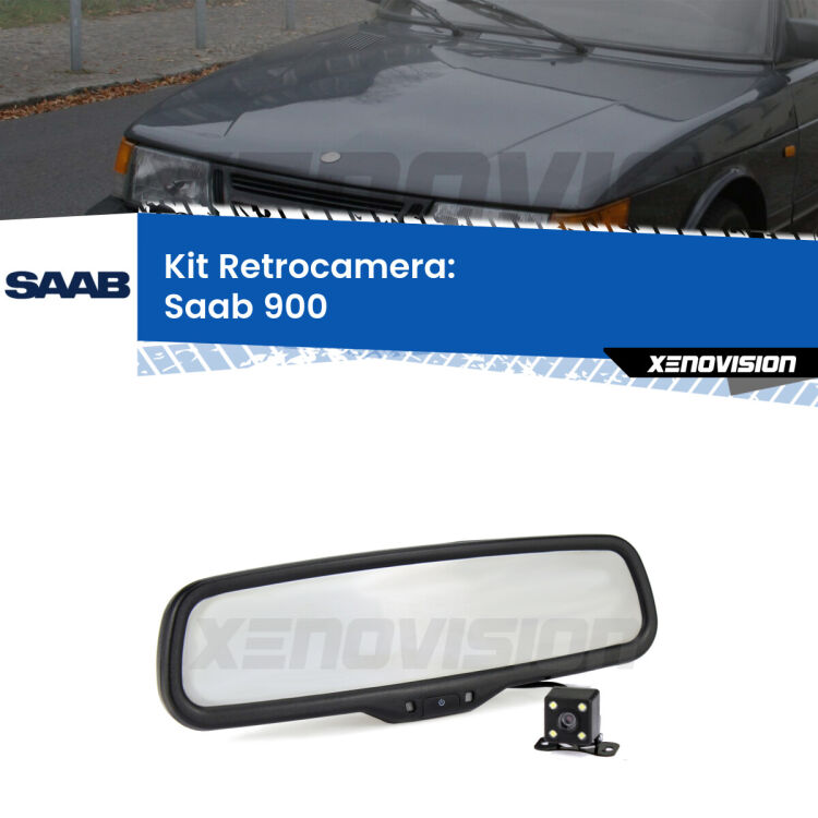 Kit Telecamera Parcheggio e Specchietto retrovisore con display invisibile per Saab 900 . Spento è identico all’originale. In retromarcia, l’immagine appare in un riquadro prima invisibile