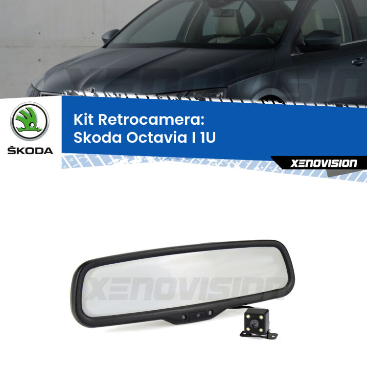 Kit Telecamera Parcheggio e Specchietto retrovisore con display invisibile per Skoda Octavia I 1U. Spento è identico all’originale. In retromarcia, l’immagine appare in un riquadro prima invisibile