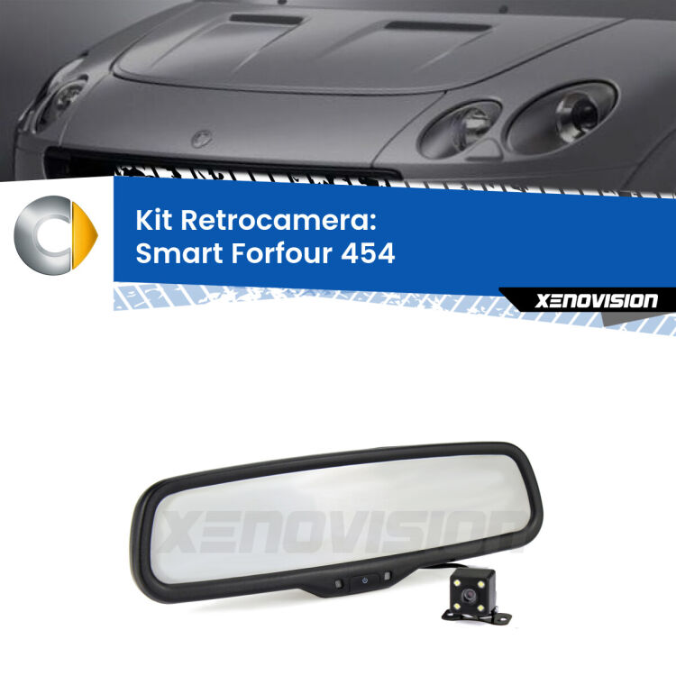 Kit Telecamera Parcheggio e Specchietto retrovisore con display invisibile per Smart Forfour 454. Spento è identico all’originale. In retromarcia, l’immagine appare in un riquadro prima invisibile