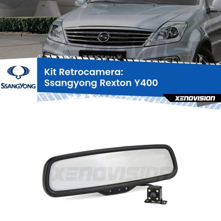 Kit Telecamera Parcheggio e Specchietto retrovisore con display invisibile per Ssangyong Rexton Y400. Spento è identico all’originale. In retromarcia, l’immagine appare in un riquadro prima invisibile