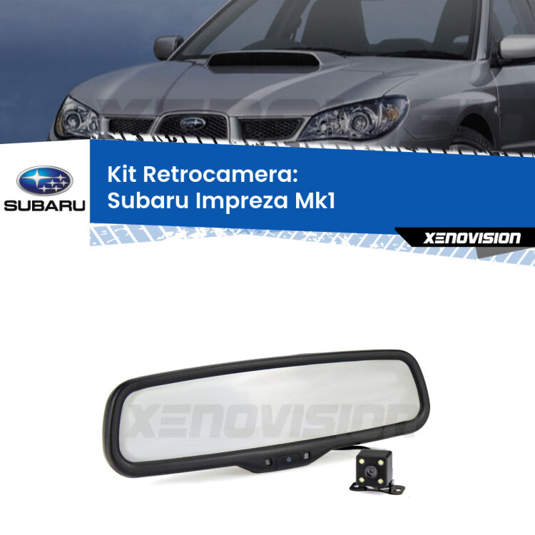 Kit Telecamera Parcheggio e Specchietto retrovisore con display invisibile per Subaru Impreza Mk1. Spento è identico all’originale. In retromarcia, l’immagine appare in un riquadro prima invisibile