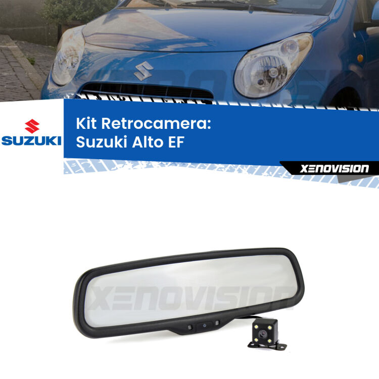 Kit Telecamera Parcheggio e Specchietto retrovisore con display invisibile per Suzuki Alto EF. Spento è identico all’originale. In retromarcia, l’immagine appare in un riquadro prima invisibile