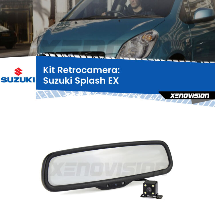 Kit Telecamera Parcheggio e Specchietto retrovisore con display invisibile per Suzuki Splash EX. Spento è identico all’originale. In retromarcia, l’immagine appare in un riquadro prima invisibile