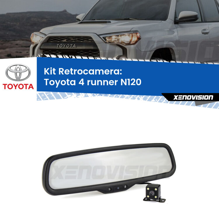 Kit Telecamera Parcheggio e Specchietto retrovisore con display invisibile per Toyota 4 runner N120. Spento è identico all’originale. In retromarcia, l’immagine appare in un riquadro prima invisibile