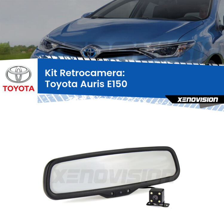 Kit Telecamera Parcheggio e Specchietto retrovisore con display invisibile per Toyota Auris E150. Spento è identico all’originale. In retromarcia, l’immagine appare in un riquadro prima invisibile