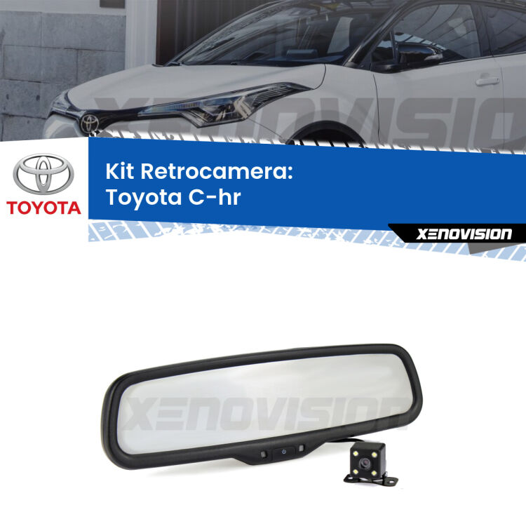 Kit Telecamera Parcheggio e Specchietto retrovisore con display invisibile per Toyota C-hr . Spento è identico all’originale. In retromarcia, l’immagine appare in un riquadro prima invisibile