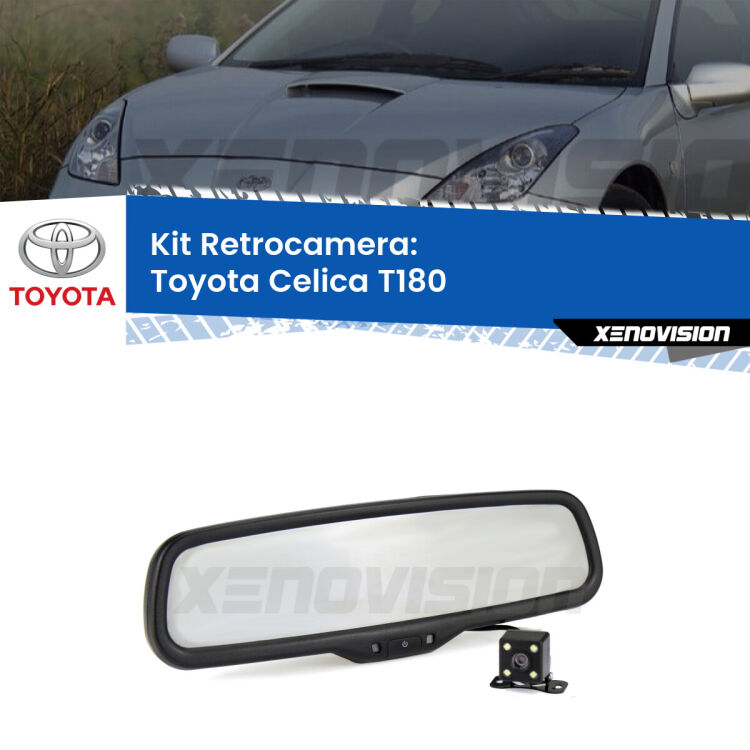 Kit Telecamera Parcheggio e Specchietto retrovisore con display invisibile per Toyota Celica T180. Spento è identico all’originale. In retromarcia, l’immagine appare in un riquadro prima invisibile