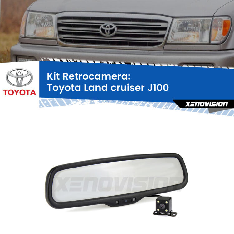 Kit Telecamera Parcheggio e Specchietto retrovisore con display invisibile per Toyota Land cruiser J100. Spento è identico all’originale. In retromarcia, l’immagine appare in un riquadro prima invisibile