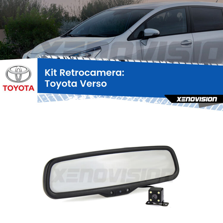 Kit Telecamera Parcheggio e Specchietto retrovisore con display invisibile per Toyota Verso . Spento è identico all’originale. In retromarcia, l’immagine appare in un riquadro prima invisibile