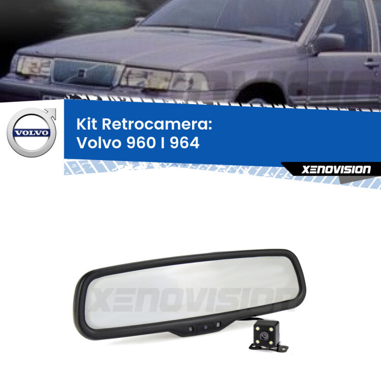 Kit Telecamera Parcheggio e Specchietto retrovisore con display invisibile per Volvo 960 I 964. Spento è identico all’originale. In retromarcia, l’immagine appare in un riquadro prima invisibile