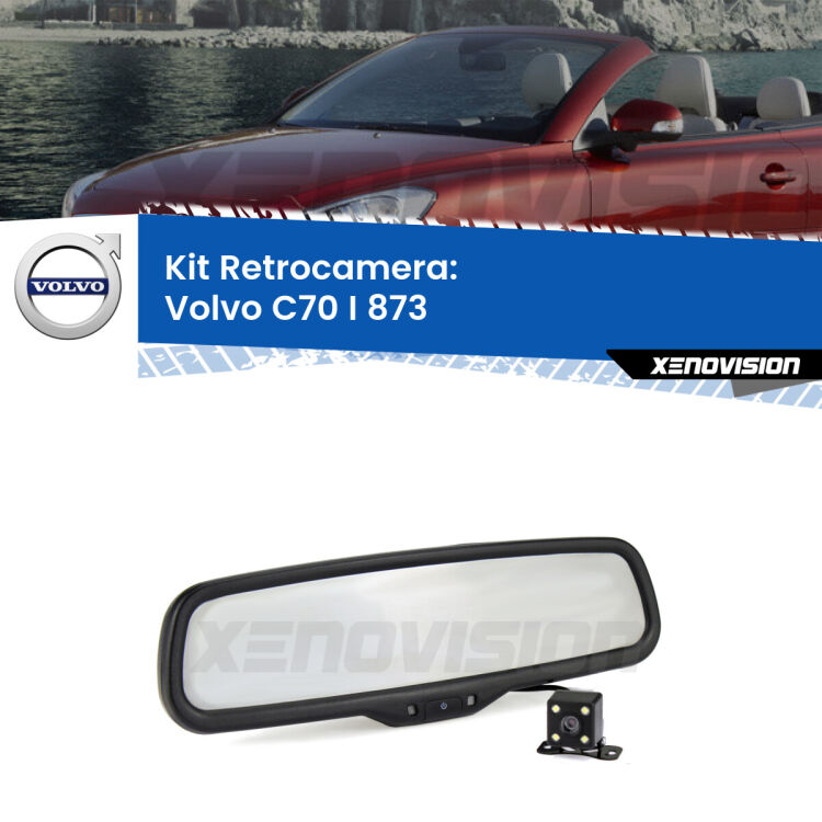 Kit Telecamera Parcheggio e Specchietto retrovisore con display invisibile per Volvo C70 I 873. Spento è identico all’originale. In retromarcia, l’immagine appare in un riquadro prima invisibile