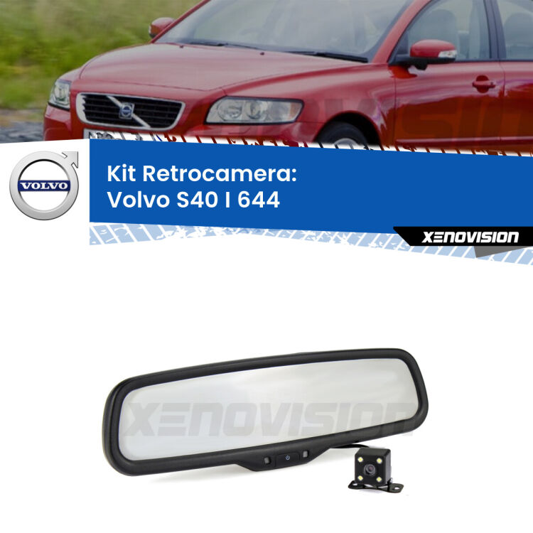 Kit Telecamera Parcheggio e Specchietto retrovisore con display invisibile per Volvo S40 I 644. Spento è identico all’originale. In retromarcia, l’immagine appare in un riquadro prima invisibile