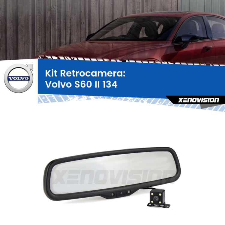 Kit Telecamera Parcheggio e Specchietto retrovisore con display invisibile per Volvo S60 II 134. Spento è identico all’originale. In retromarcia, l’immagine appare in un riquadro prima invisibile