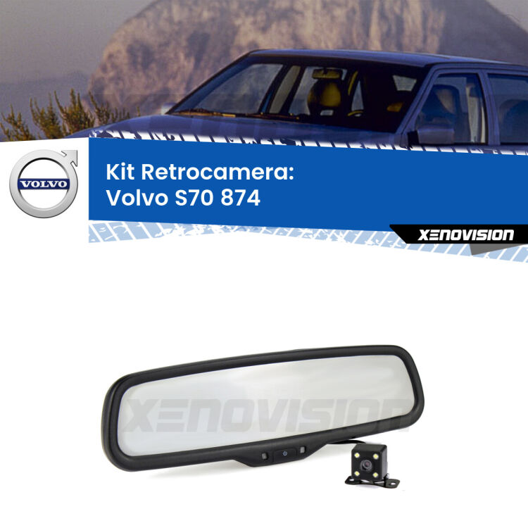 Kit Telecamera Parcheggio e Specchietto retrovisore con display invisibile per Volvo S70 874. Spento è identico all’originale. In retromarcia, l’immagine appare in un riquadro prima invisibile