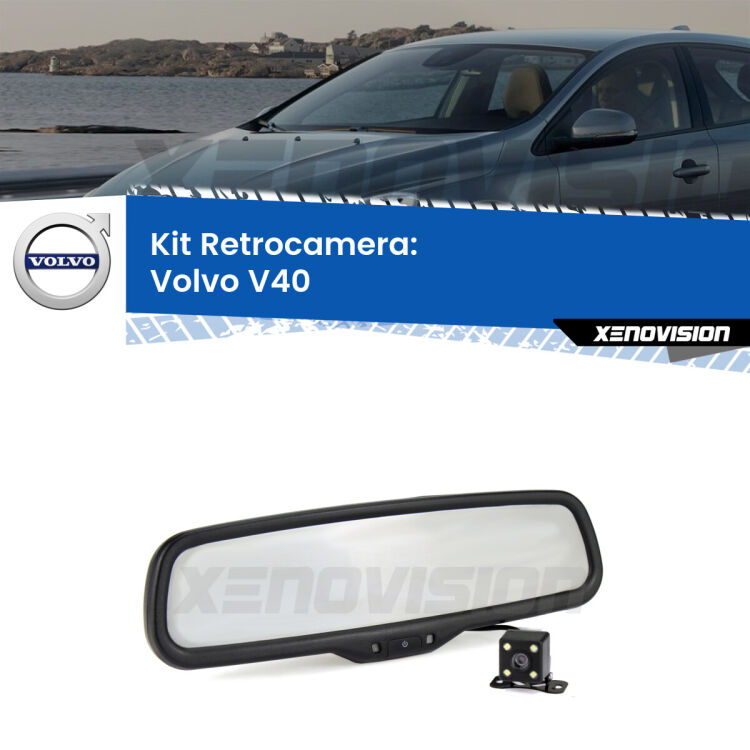 Kit Telecamera Parcheggio e Specchietto retrovisore con display invisibile per Volvo V40 . Spento è identico all’originale. In retromarcia, l’immagine appare in un riquadro prima invisibile