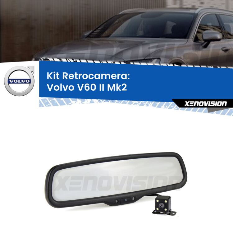 Kit Telecamera Parcheggio e Specchietto retrovisore con display invisibile per Volvo V60 II Mk2. Spento è identico all’originale. In retromarcia, l’immagine appare in un riquadro prima invisibile